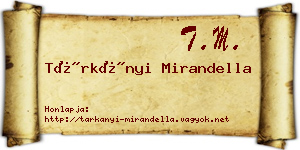 Tárkányi Mirandella névjegykártya
